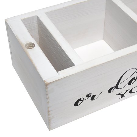 Elegant Designs Countertop Organizer Take One or do the Dishes You Choose Script in Black, Marker Slot White Wash HG2034-WWH